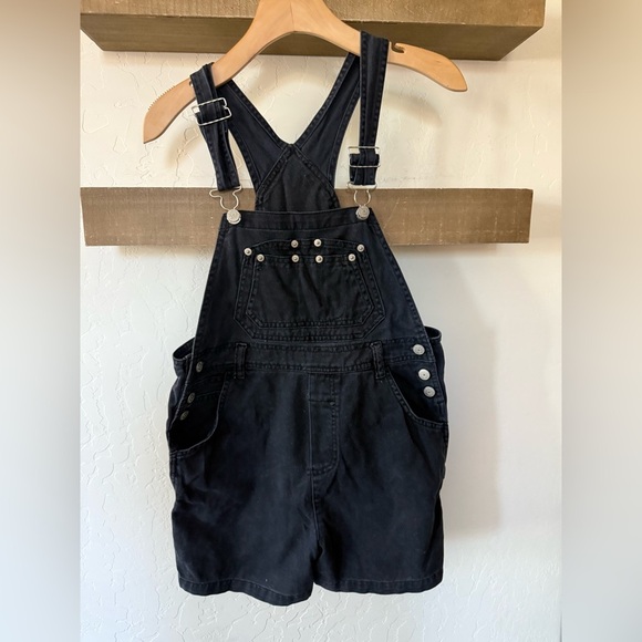 New Legends|Vintage overalls (shortalls) in solid black•••Cargo hipster style - Picture 8 of 14
